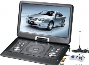 Портативный DVD плеер с TV и FM тюнером XPX EA-1807 FM XPX EA-1807 FM - Портативный dvd плеер с tv и fm тюнером. Переносной LCD телевизор со встроенным CD, DVD, MP3 плеером, fm тюнером  и поворотным экраном  18'' (44 см). Удобен для использования как в автомобиле, так и в домашних условиях. Возможность подключения к телевизору в качестве обычного DVD проигрывателя.
Поддерживаемые форматы: MPEG-4(DIVX, XVID), AVI, DVD-Video, VCD, Audio-CD, MP3, WMA, JPEG
Типы дисков: DVD-Video, DVD/±R/RW/RAM, CD/R/RW.
Универсальный разъем для карт памяти SD/MS/MMC.
USB-порт для подключения внешнего накопителя.
Поддержка игровых функций (джойстик и диск с играми в комплекте).
Встроенный FM тюнер 65,0-108,0 МГц (расширенный диапазон частот)