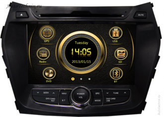 Штатная магнитола для Hyundai Santa Fe (2013+) Штатная автомагнитола для Hyundai Santa Fe (2013+). Штатное головное устройство с gps навигацией на OS Win CE-6 с поддержкой 2G/3G соединения с интернетом. Штатная магнитола с 7” (17,5 см) немоторизованным сенсорным экраном повышенной чёткости (800x480), встроенным GPS навигатором с функцией приема информации о пробках, TV/FM-тюнером, комбинированным приводом CD/MP-3/MP-4/DVD, с поддержкой карт памяти SD\MMC, встроенными 2 USB портами и Bluetooth – для организации громкой связи в салоне автомобиля