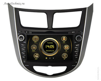 Штатная магнитола для Hyundai Solaris  Штатная автомагнитола для Hyundai Solaris / Verna (2010+). Штатное головное устройство с gps навигацией на OS Win CE-6 с поддержкой и 2G/3G соединения с интернетом. Штатная магнитола с 7” (17,5 см) немоторизованным сенсорным экраном повышенной чёткости (800x480), встроенным GPS навигатором с функцией приема информации о пробках, TV/FM-тюнером, комбинированным приводом CD/MP-3/MP-4/DVD, с поддержкой карт памяти SD\MMC, встроенными 2 USB портами и Bluetooth – для организации громкой связи в салоне автомобиля