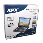 XPX EA-1048D (DVB-T2) Цифровой Портативный DVD плеер с TV тюнером Цифровой Портативный DVD плеер с TV тюнером DVB-T2- XPX EA-1048D - Цифровой ЖК переносной телевизор с экраном 10.8" (27.5 см), с DVD плеером, возможностью просмотра цифрового ТВ, DVD дисков и прослушивания FM радио, а так же, просмотра фотографий, фильмов
