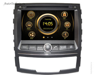 Штатная магнитола для SsangYong Actyon (2011-2013) Штатная автомагнитола для SsangYong Actyon (2011-2013). Штатное головное устройство с gps навигацией на OS Win CE-6 с поддержкой 2G/3G соединения с интернетом. Штатная магнитола с 7” (17,5 см) немоторизованным сенсорным экраном повышенной чёткости (800x480), встроенным GPS навигатором с функцией приема информации о пробках, TV/FM-тюнером, комбинированным приводом CD/MP-3/MP-4/DVD, с поддержкой карт памяти SD\MMC, встроенными 2 USB портами и Bluetooth – для организации громкой связи в салоне автомобиля.