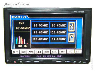 Автомагнитола 2 din A&amp;V KW-AVX805 A&V KW-AVX805 - Автомобильная мультимедийная магнитола 2 din. Автомагнитола 2 din с 7” (17 см) моторизованным сенсорным экраном с разрешением 480x272, встроенным TV/FM-тюнером, комбинированным приводом CD/MP-3/MP-4/DVD, с двумя аудио (фронт, тыл) и двумя видео выходами (RCA), с поддержкой карт памяти SD\MMC, встроенным USB портом. Возможность подключения камеры заднего вида.