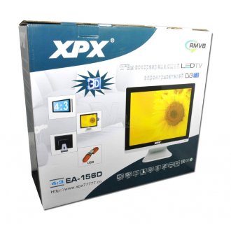 Портативный телевизор с DVD плеером XPX DT-156D dvb t-2 XPX DT-156D - Портативный цифрово-аналоговый телевизор с встроенным DVD плеером (дисковод на боковой панели), USB портом и поддержкой карт памяти SD/MS/MMC. Переносной LCD телевизор со встроенным CD, DVD, MP3, USB плеером, fm тюнером  и экраном  15'' (37 см).Удобен для использования: на прогулке, в автомобиле и в домашних условиях. Дисковод расположен на задней панели устройства. Возможность подключения к телевизору в качестве обычного DVD проигрывателя. Цвет: чёрный.
Поддерживаемые форматы: MPEG-4(DIVX, XVID), AVI, DVD-Video, VCD, Audio-CD, MP3, WMA, JPEG
Типы дисков: DVD-Video, DVD/±R/RW/RAM, CD/R/RW.
Универсальный разъем для карт памяти SD/MS/MMC.
USB-порт для подключения внешнего накопителя.
