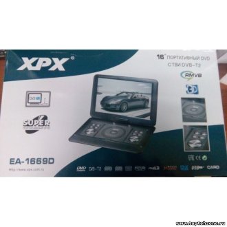 Цифровой Портативный DVD плеер с TV тюнером DVB-T2- XPX EA-1669D Цифровой Портативный DVD плеер с TV тюнером DVB-T2- XPX EA-1669D. Переносной плеер с ЖК экраном 16" и цифровым ТВ тюнером. 