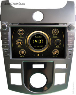 Штатная магнитола для Kia Cerato (Forte) (2009-2012) Штатная автомагнитола для Kia Cerato (Forte) (2009-2012). Штатное головное устройство с gps навигацией на OS Win CE-6 с поддержкой 2G/3G соединения с интернетом. Штатная магнитола с 7” (17,5 см) немоторизованным сенсорным экраном повышенной чёткости (800x480), встроенным GPS навигатором с функцией приема информации о пробках, TV/FM-тюнером, комбинированным приводом CD/MP-3/MP-4/DVD, с поддержкой карт памяти SD\MMC, встроенными 2 USB портами и Bluetooth – для организации громкой связи в салоне автомобиля. В наличии есть автомагнитола под авто с кондиционером и под авто с климат-контролем (уточнять при заказе).