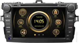 Штатная магнитола для Toyota Corolla (2007-2012) Штатная автомагнитола для Toyota Corolla (2007-2012). Штатное головное устройство с gps навигацией на OS Win CE-6 с поддержкой и 2G/3G соединения с интернетом. Штатная магнитола с 7” (17,5 см) немоторизованным сенсорным экраном повышенной чёткости (800x480), встроенным GPS навигатором с функцией приема информации о пробках, TV/FM-тюнером, комбинированным приводом CD/MP-3/MP-4/DVD, с поддержкой карт памяти SD\MMC, встроенными 2 USB портами и Bluetooth – для организации громкой связи в салоне автомобиля.